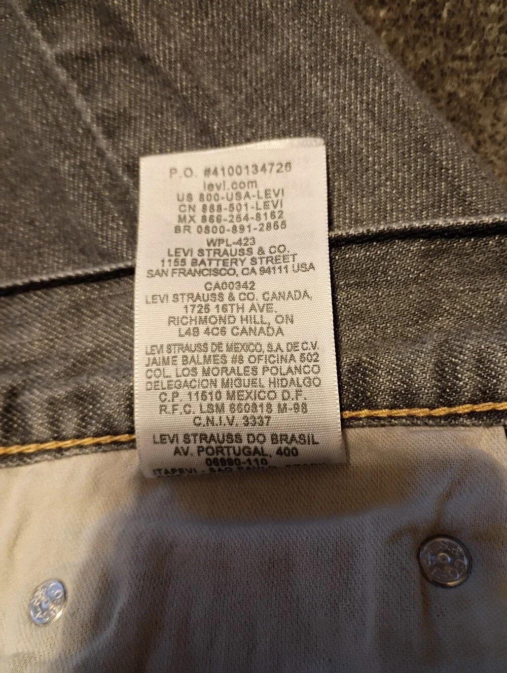 Levis Men's 569 Loose Straight Jeans Size 34x32 Grey Wash